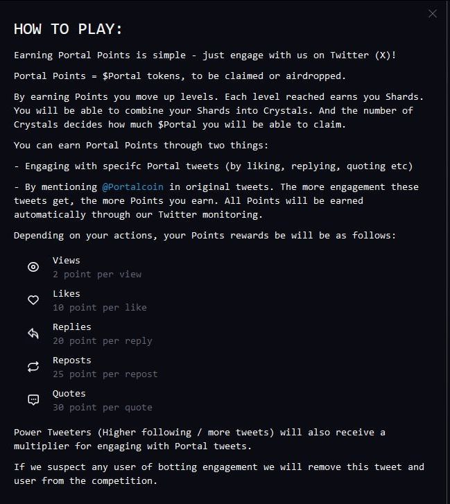 ManoharKandeya2's tweet photo. 👉3/4

2⃣Create original tweets by mentioning @Portalcoin to earn points:

💠Earn points by writing anything on this tweet mentioning @Portalcoin, sharing links to Portal or sharing something good about Portal. Points will be awarded based on the number of likes and retweets. https://t.co/iHnLqqa4nz