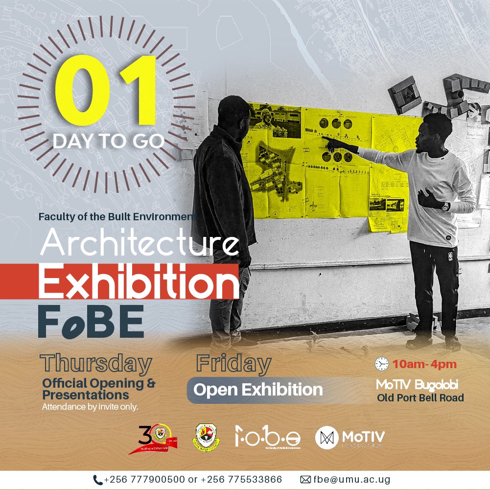 ⏳⏳ As the clock ticks,  with less that 24 hours to go 🔥. The students are excited to deliver 💯, you should be ready to receive. 
From 10:00am at MoTIV, tomorrow.
Be there, tell the friend you told yesterday to tell friend 😁🤗
#architecture #exhibition