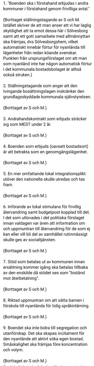 LouiseErixon's tweet photo. Just innan valdagen röstade M i Sbg för kanske rikets mest restriktiva lokala bosättnings- och mig.pol. Strax efter samma dag, då väljarna redan lurats rösta M ändrade man sig. I måndags beslutades de bl a att stryka allt nedan. Sosseriet som förstört så många kommuner gäller nu https://t.co/P5lzxrelac