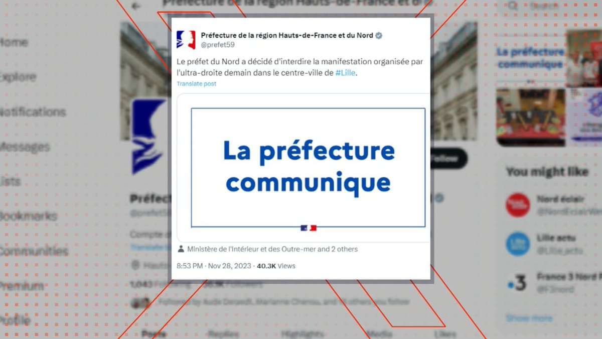 Mort de Thomas à Crépol: la préfecture interdit un rassemblement organisé par l'ultradroite à Lille
l.bfmtv.com/MvCh