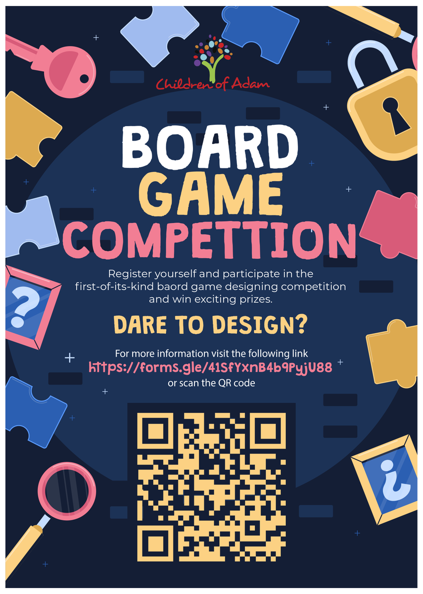 coapakistan's tweet photo. Children of Adam's is bringing the first-of-its-kind Board Game Design Competition focusing on Mental Health! We invite creative minds to participate in crafting innovative and impactful board games that would raise awareness and understanding of mental health issues 1/2 https://t.co/eXTZhs3xqj
