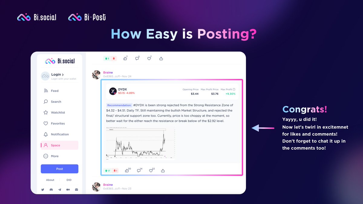 Bitislands_'s tweet image. How Easy is Posting on Bi·Post?
👇Stand Out in Bi social&apos;s Ongoing Campaigns with these Simple Tricks!
❗️Step 2 is the real deal, don&apos;t sleep on it bro!
#BiPost #BullMenu