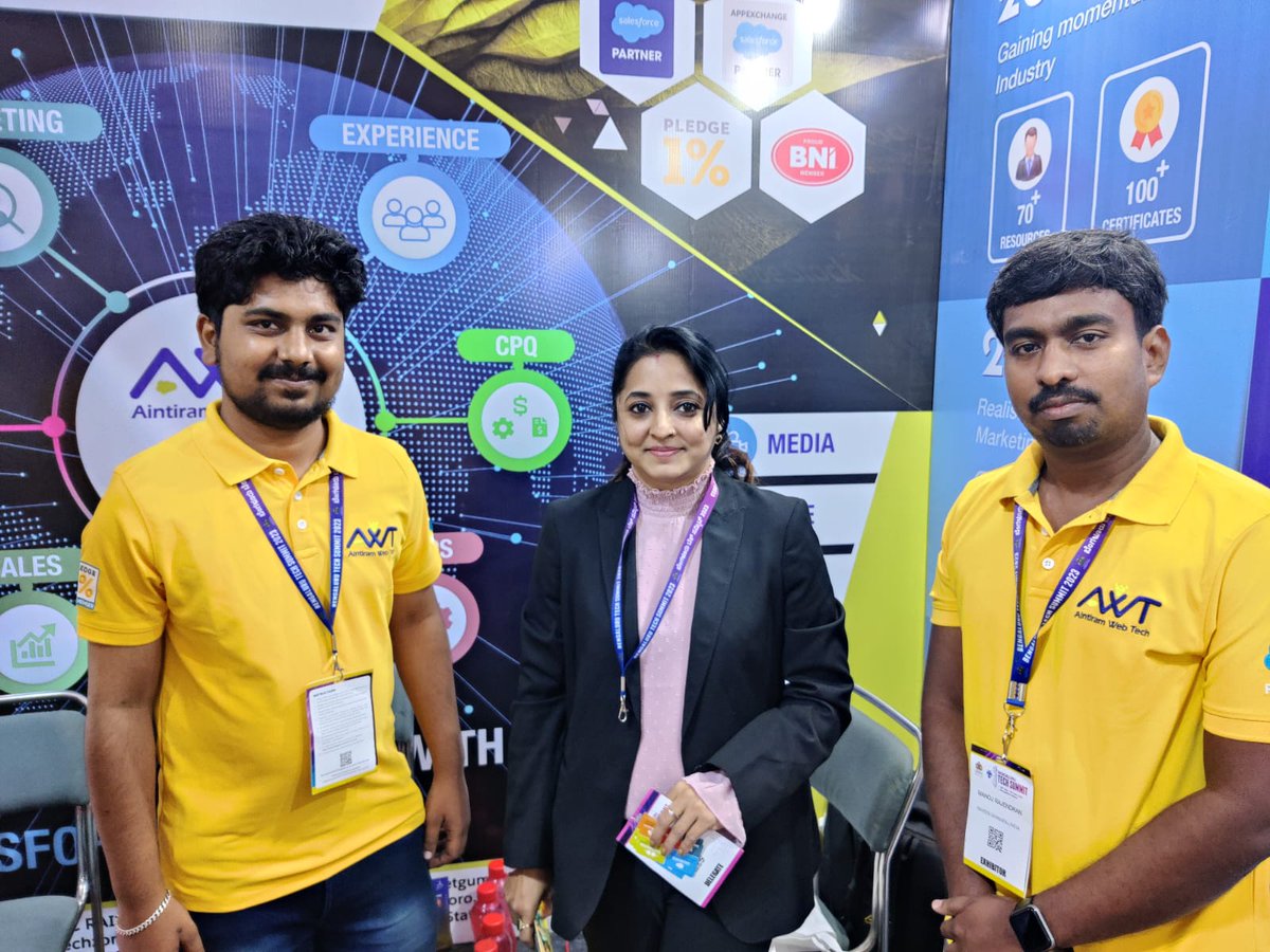 aintiram_in's tweet photo. Our team is all set up at Stall P165. Come engage with us from November 29th to December 1st, 2023, at Asia's Largest Tech Summit. See you there!
#TechSummit #StallP165 #techsummit2023 #bengalurutechsummit2023 #asialargesttechsummit #techevent #aintiramwebtech #awt #salesforce https://t.co/o5n9y3k8GR