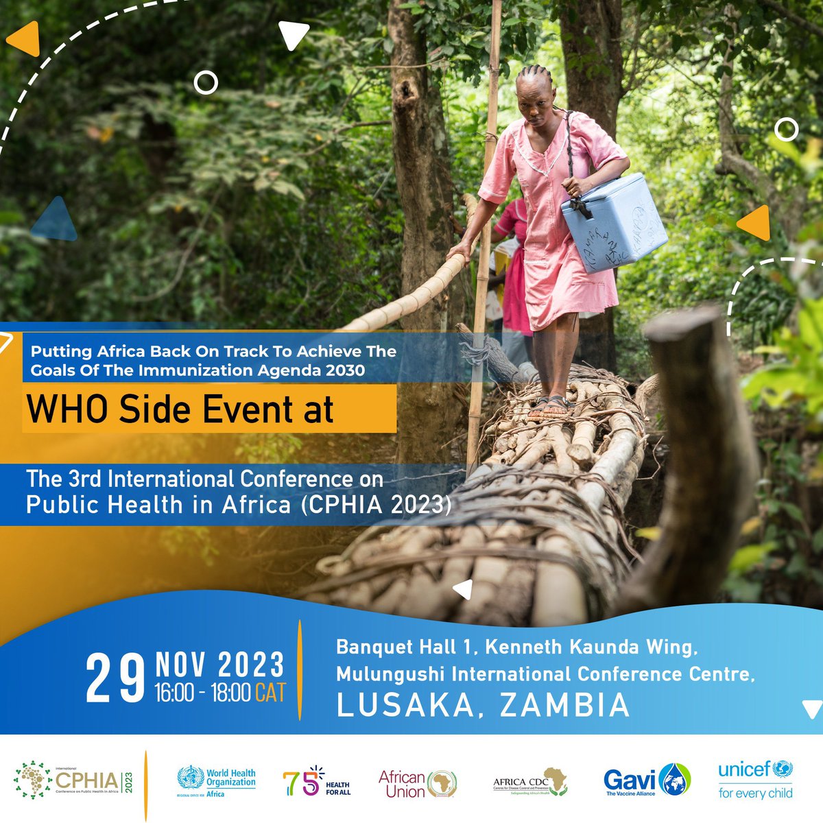 Millions of children are at risk of vaccine preventable diseases due to missed vaccinations.

I invite you to a @WHOAFRO #CPHIA2023 side event to explore the #BigCatchUp initiatives for the delivery of immunization for children.

🔗rb.gy/m3c6e5

#EndingDiseasesInAfrica