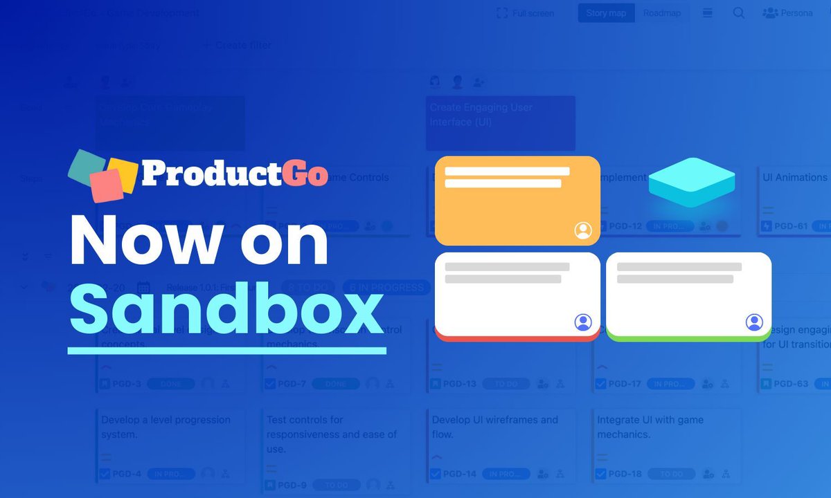 userstorymapio's tweet photo. π Experiment with DevSamurai's apps without boundaries
π We are happy to announce that the ProductGo sandbox is now ready to use at:
https://t.co/1xU72NIbkH
___
π Agile User Story Maps, Roadmaps & Persona for Jira
#UserStoryMap #ProductGo #Atlassian https://t.co/DrGJfSSk6k