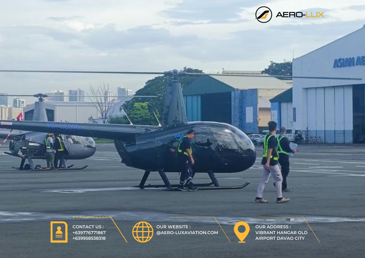 aeroluxav's tweet image. We transferred our VIP guests from Pasay to Nueva Ecija today through Robinson helicopter.

For more detail and inquiries, contact us now;
☎️ +639776771867 / +639958538318
📩 charter@aero-luxaviation.com
🌐 aero-luxaviation.com

#flyaerolux #helicopter  #vipflight #aircharter