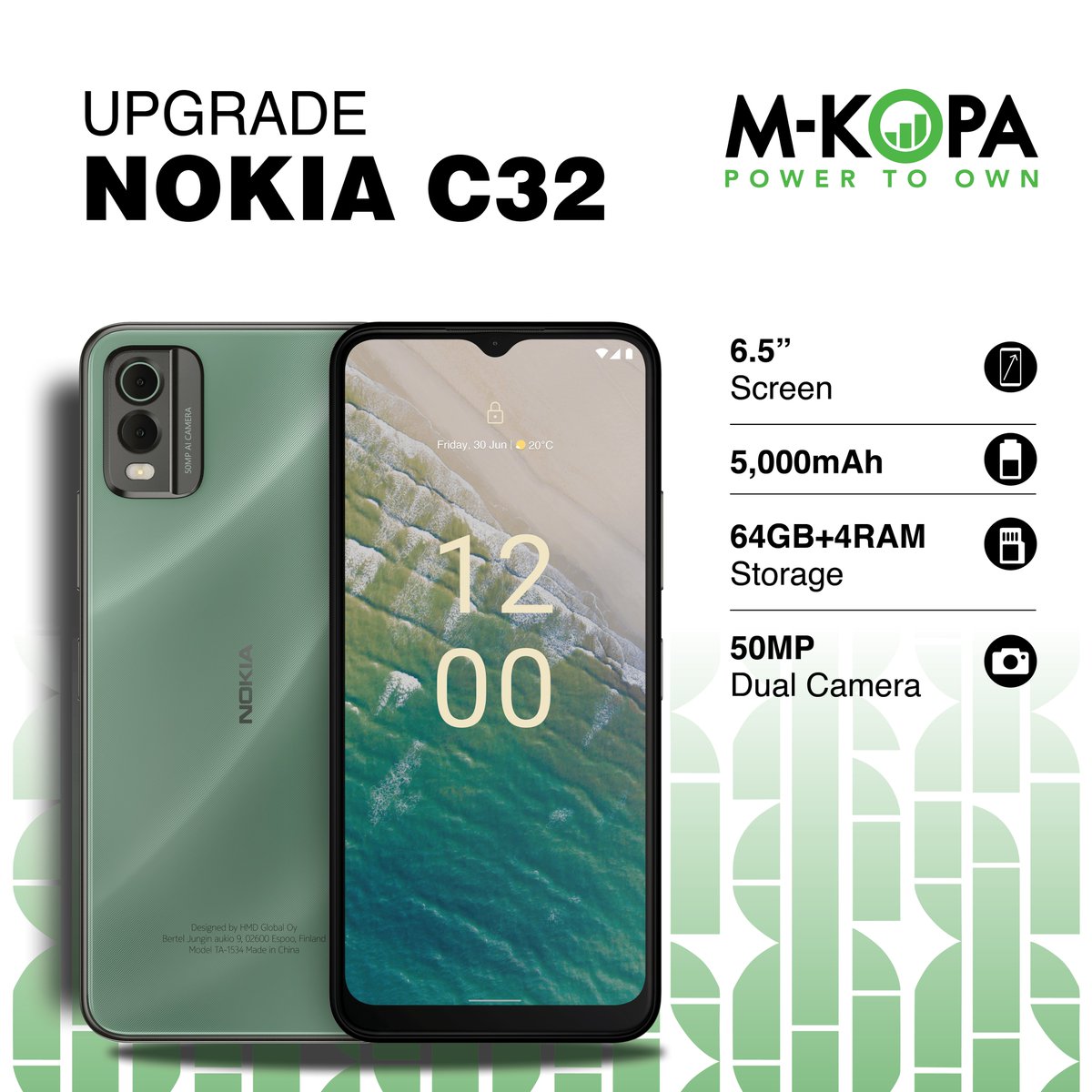 mkopaghana's tweet photo. 🔥 Upgrade to the Nokia C32 today! ​

💸 GYE NO EASY, TUA NO SIMPLE!​

4 months: ​
💰 Initial Deposit: 310 GHS,​
📅 Daily Payment: 14.6 GHS, ​
🗓️ Weekly Payment: 102.2 GHS​

6 months: ​
💰 Initial Deposit: 350 GHS, ​
📅 Daily Payment: 10.5 GHS, ​
🗓️ Weekly Payment: 73.5 GHS https://t.co/2zVxSQOQp2