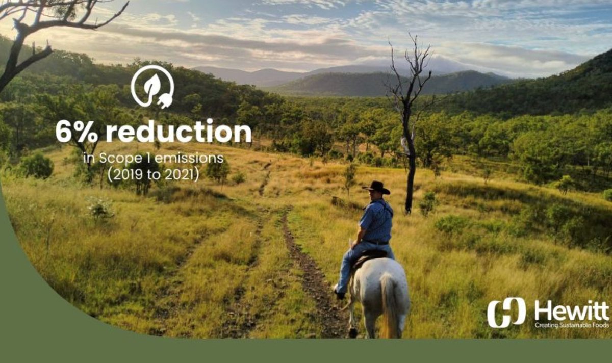 Blue_PlanetPR's tweet photo. For generations, #Hewitt has been driving sustainability in the food industry. Today, it can measure the progress of its efforts. Hewitt's 2022 ESG Report identified a 6% reduction in Scope 1 emissions between 2019 to 2021! #Sustainability #PublicRelations #PRAgency #Australia https://t.co/0Yra0q5DF7