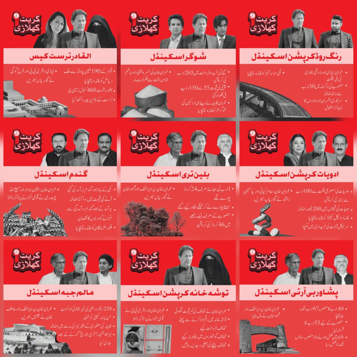 پاکستان کے سرٹیفائیڈ چور عمران نیازی کی کرپشن کی فہرست #فراڈ_فساد_عمران_خان
