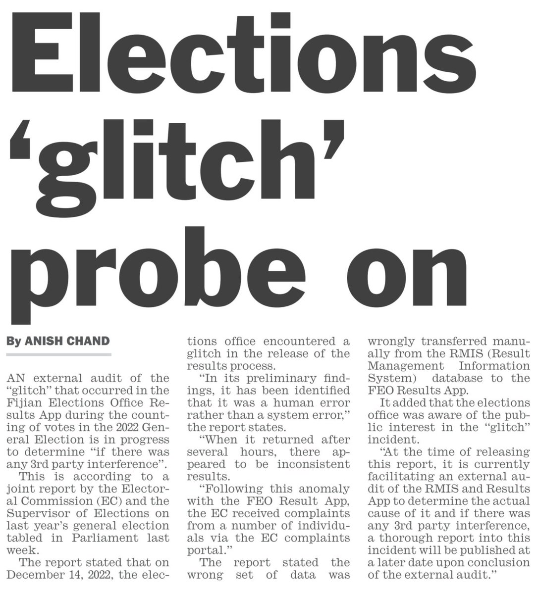 achandftv's tweet photo. Report in @fijitimes 29/11/2023 #Fijj #FijiNews https://t.co/RPvIx7wo3W
