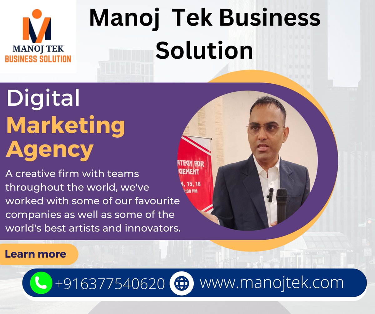 At Manoj Tek Business Solution, we redefine digital marketing with global teams and collaborations that inspire excellence.'#GlobalCreativeAgency #InnovativeMarketingFirm #CreativeCollaborations #ManojTekInnovates #WorldwideMarketingExperts #DigitalMarketingInnovators