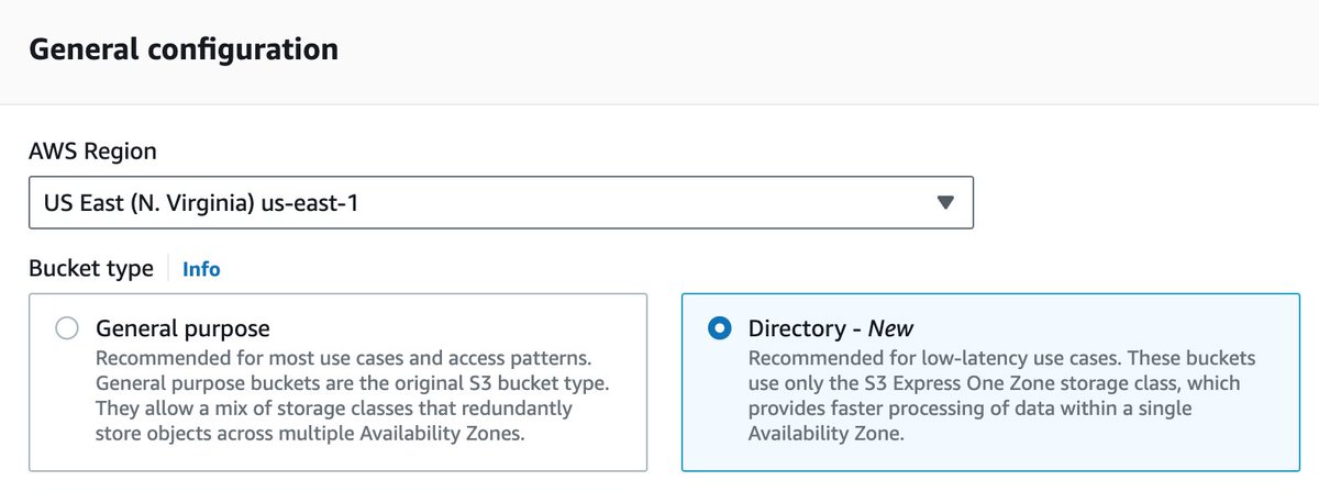 TimHergl's tweet photo. Pretty cool, you can already use and test the new S3 Express One-Zone storage class. #aws #storage #cloud https://t.co/oZ3BEOQGgn