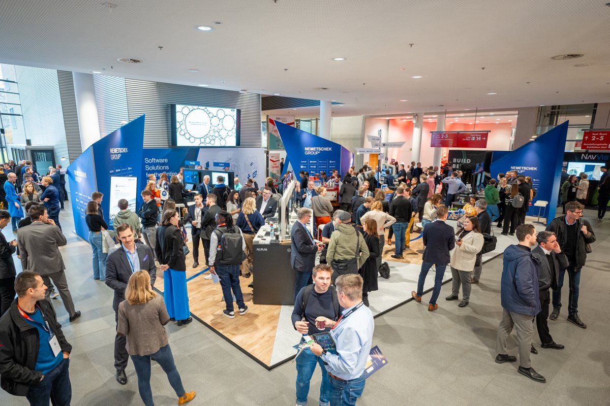 nemetschekgroup's tweet photo. Extremely busy 1st day @BIMWorld_DE for the @NemetschekGroup with great conversations in our beautiful booth! One more day to stop by for a tasty cup of coffee... meet us at booth #10! Nine brands with solutions across the entire building lifecycle plus our dTwin solution. https://t.co/ToUgstOf7c