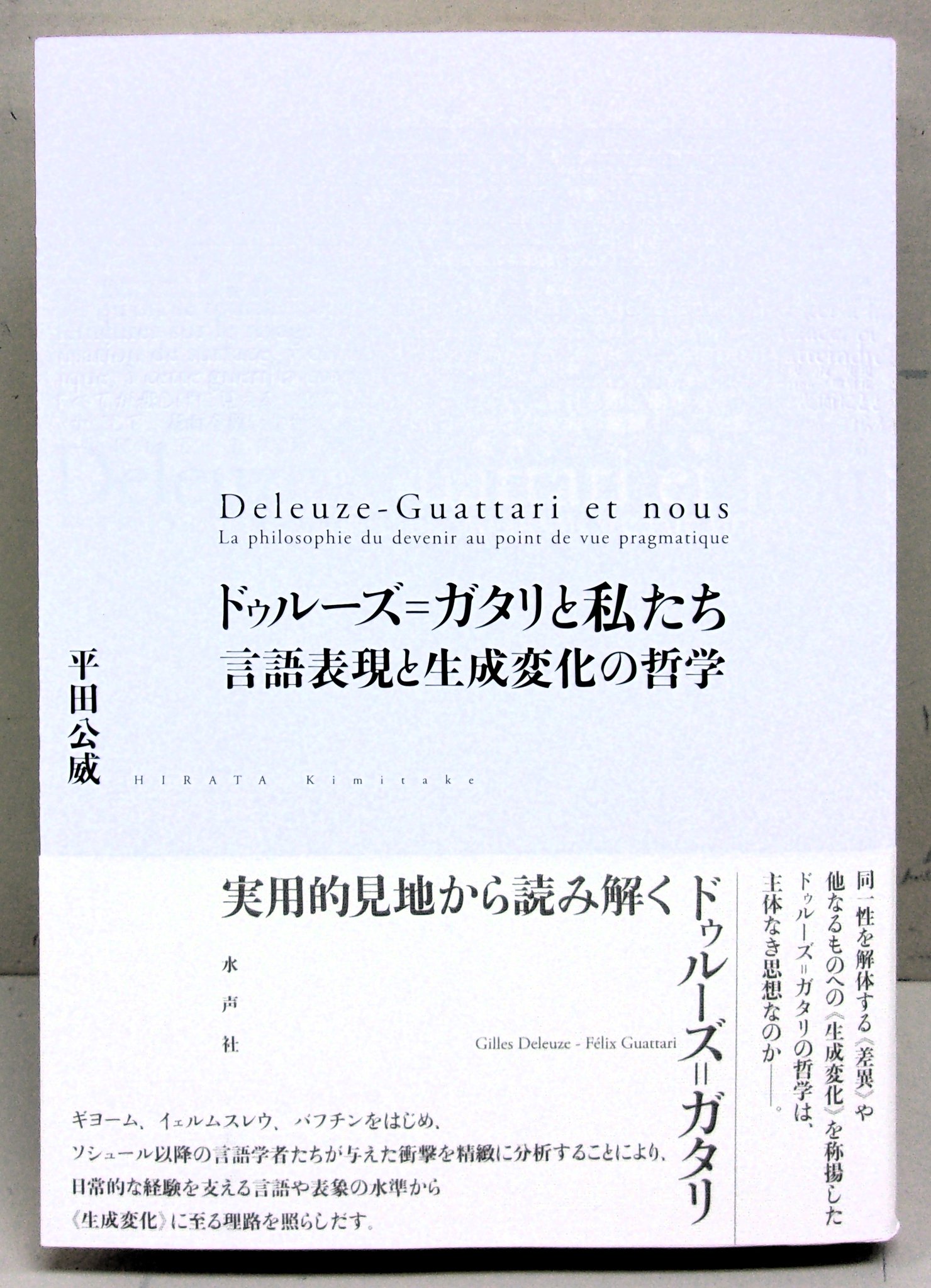 ドゥルーズ＝ガタリと私たち 言語表現と生成変化の哲学/水声社/平田