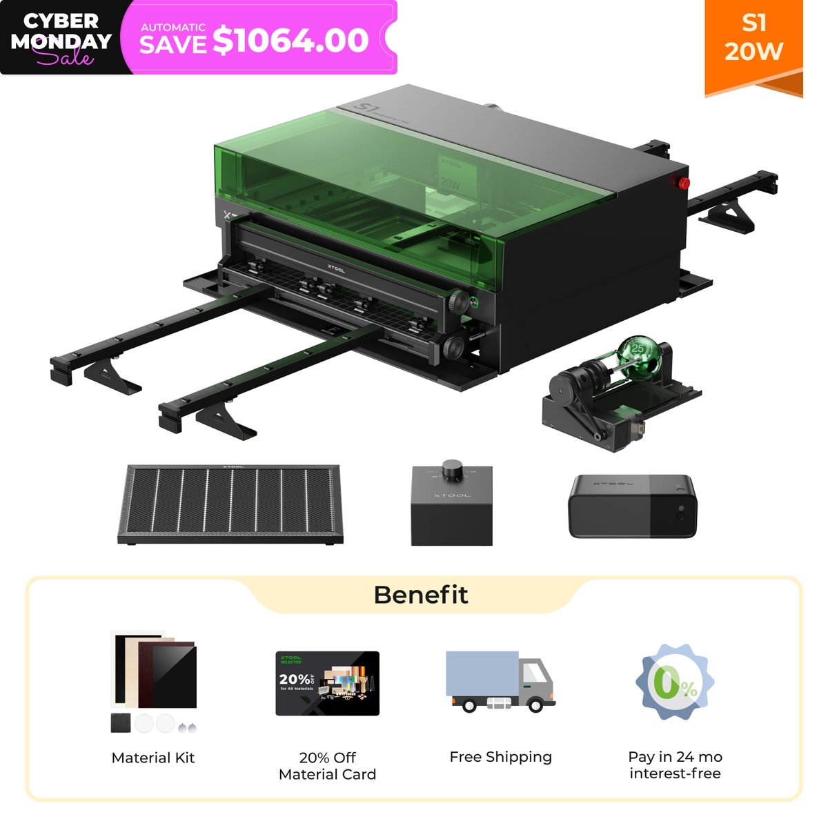 xToolOfficial's tweet photo. 🔥Act quickly, Only 𝟒𝟖 𝐇𝐨𝐮𝐫𝐬 for xTool Cyber Monday Sale! 
💡Enjoy tiered discounts. Buy more and save more! 
 ❗️ Don't miss out this time!  
Some of combo shows for you! Find the best one that suits you👉https://t.co/7RFXfNXMvu
#xtool #xtools1 #xtoolp2 #xtoolf1 #xtoolm1 https://t.co/1EOzKNXrnc
