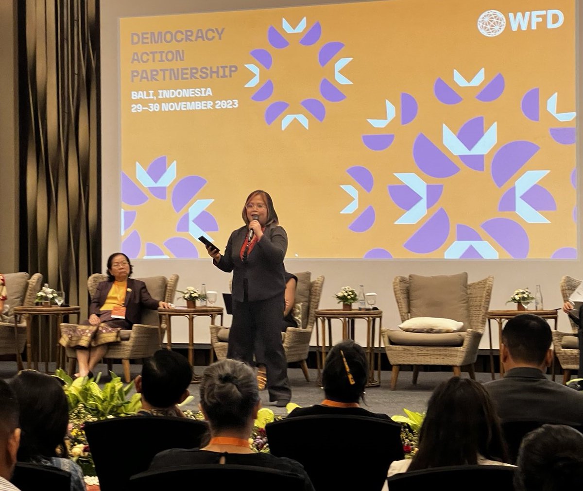 WFD_Bangsamoro's tweet photo. Fear, stigma and intimidation are some of the issues arise in the panel discussion re collective action on Violence Against Women in Politics in #DAP2023 🇲🇨 w reps from Lao Women Union, @unwomenid, BAYI, Inc., Philippines and Thailand Progressive Movement. https://t.co/e4ybEzOLbO