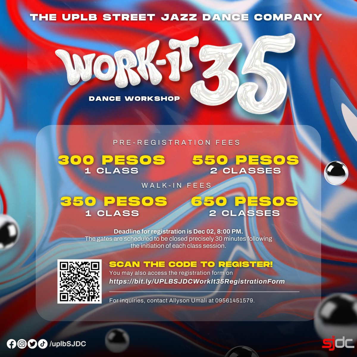 uplbSJDC's tweet photo. Elevate your dance game with back-to-back workshops by renowned choreographers Jigoro and Mavy! πΊ
(1/4)
#UPLBSJDC #SJDC25thAnniversary
#CreateTheCurrent #MakeWaves
#UPLBSJDCWorkIt35 https://t.co/kT7GJckCOb