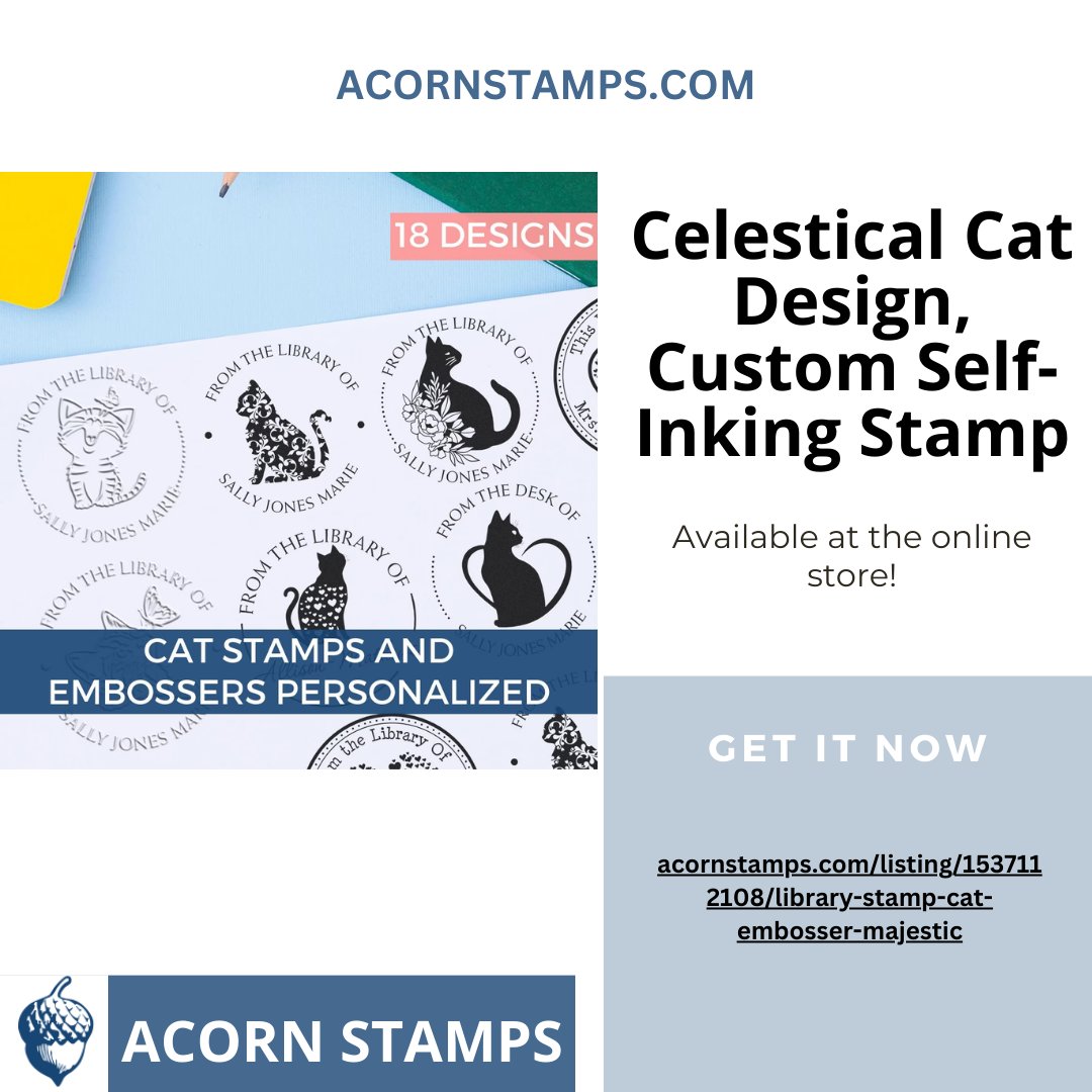 AcornStamp1's tweet photo. With our Personalized From The Library Of Stamp &amp; Custom Seal Embosser, you may immerse yourself in the enchanted world of literature, where adorable cats and beautiful floral designs collide!
#librarystamp #stamp #acornstamps https://t.co/a44Owb7RjI