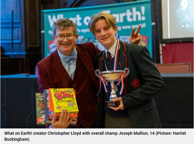 BwbLibrary's tweet photo. Super proud of these 2! 1st &amp; 3rd in the Britannica #whatonearthquiz individuals champions against some brilliant young minds. Thank you @chrislloydwoep &amp; John Gordon Reid for organizing a brilliant, challenging, fun celebration of intellectual curiosity  @WhatonearthM🤩📚👏👏🏆 https://t.co/a10CokR0im