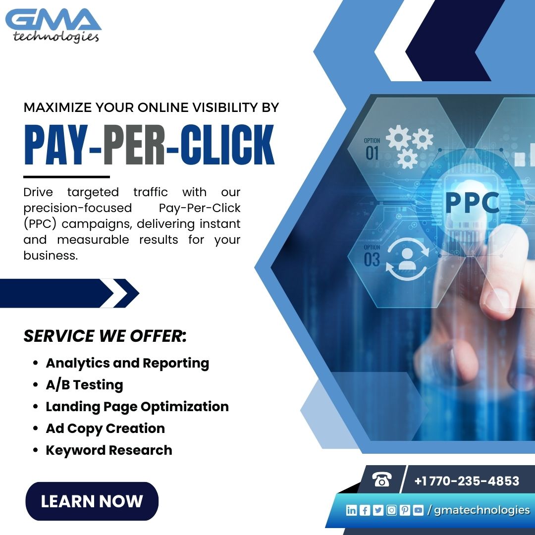 gmatechnologies's tweet image. Pay Per Click Advertising Company in USA

GMA Technology puts your business in the spotlight! Our Pay-Per-Click advertising is the key to unlocking targeted visibility and skyrocketing your digital success.
#ClickStrategically #ConversionDrivenAds #gmatechnology