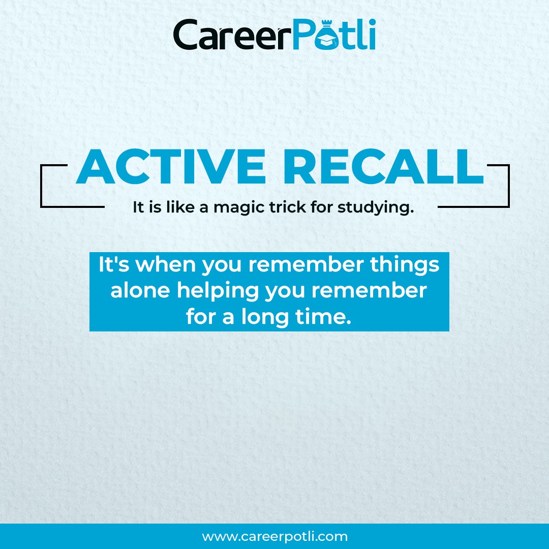 careerpotli's tweet photo. Grab the secret weapon to supercharge your studies! Explore the world of Active Recall and transform the way you learn. Curious? Hit that like button and share the excitement! CareerPotli promises a more insightful Part 2
#careerpotli #careeguide #careers #studytricks https://t.co/1XBn5y3uI3