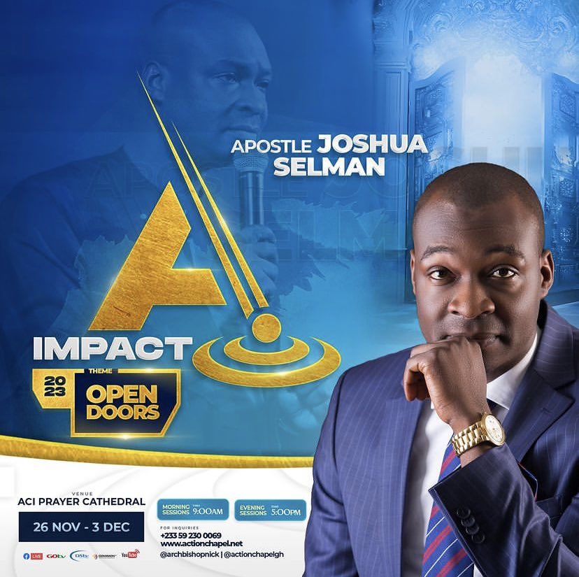 koinoniaeni's tweet image. GHANA 🇬🇭 

Dear Precious Saints,

We invite you specially to join our Father and Mentor; Apostle Joshua Selman at IMPACT 2023 tagged “OPEN DOORS” with ArchBishop Nicholas Duncan-Williams. 

Schedule:
Thursday, 30th November, 2023 (Evening Session)
Friday, 1st December, 2023…
