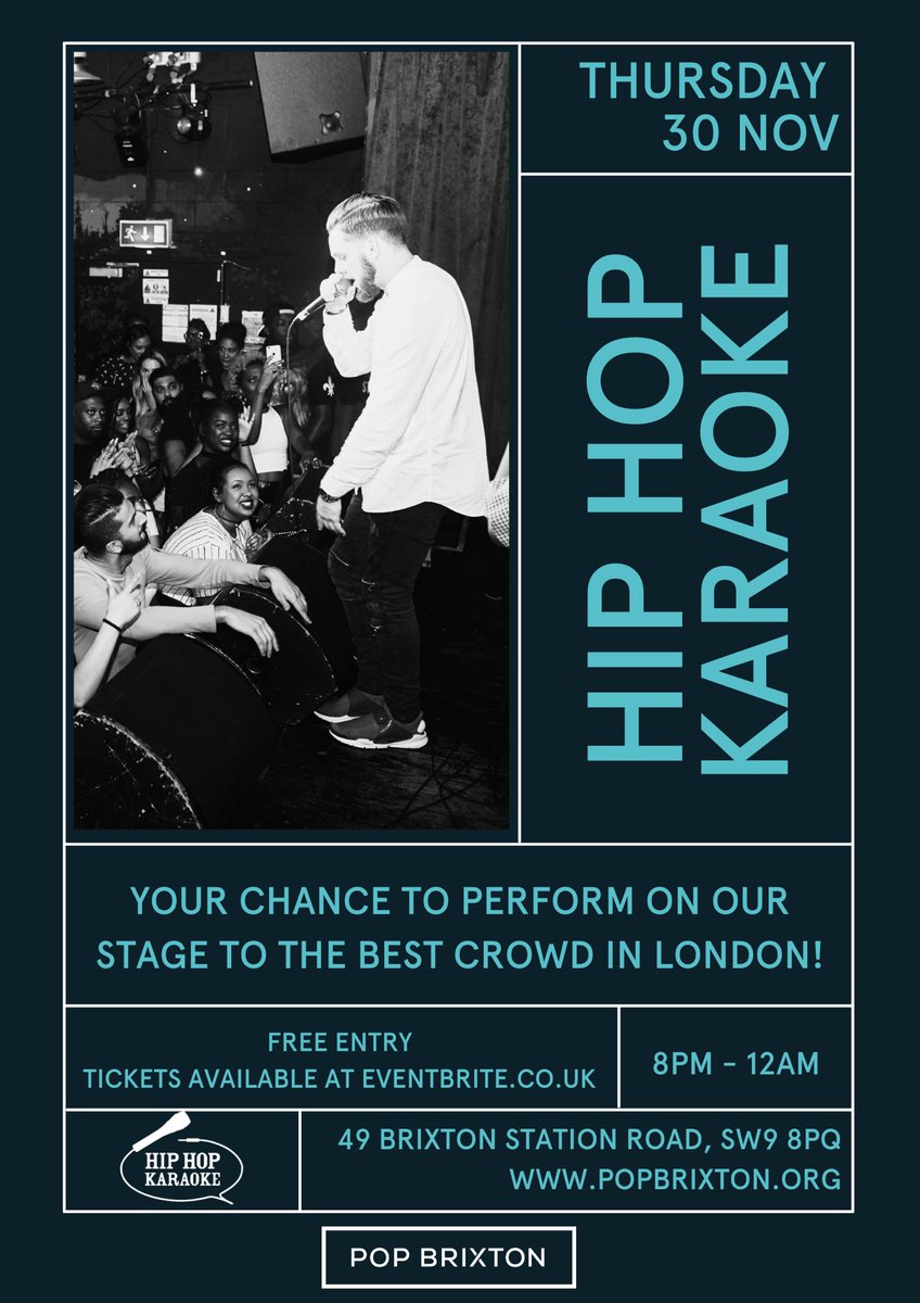 This Thursday!!! Find us on stage with YOU at @PopBrixton 🔥🔥🔥 Come live out your rap fantasises - FREE entry! 🙏