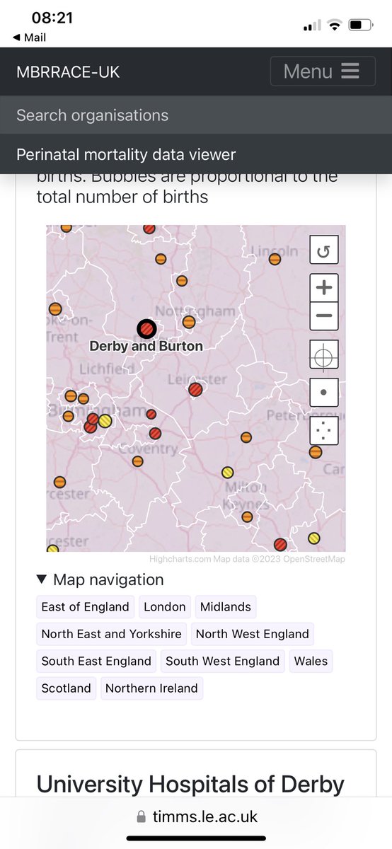 Red dots all over the map here in the midlands but looking at the rest of the country it’s a truly dire national crisis. #maternitysafety #publicinquiry