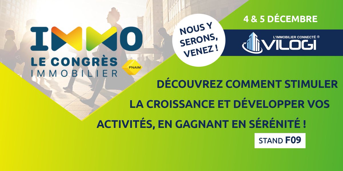 C'est avec enthousiasme que nous vous annonçons notre participation @ IMMO Congrès Immobilier <a href="/FNAIM/">FNAIM</a> . Nous sommes ravis de vous informer que <a href="/SamEkedi/">Samuel ESSAKA EKEDI</a>  et <a href="/presidentfnaim/">Loïc Cantin</a> nous réservent une surprise
#Logiciels #Saas #Gestion #Copropriété #Syndic #Immobilier