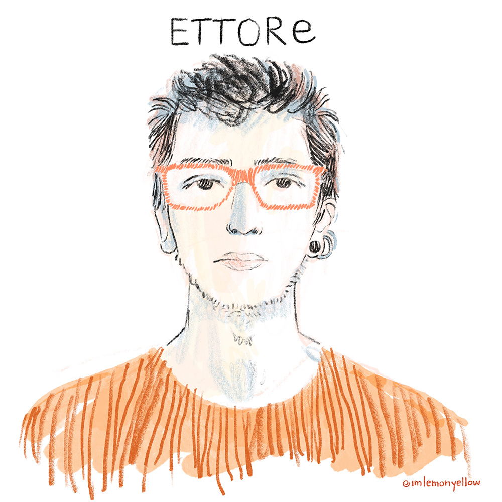 channeldraw's tweet photo. - Gli occhi grandi dietro la montatura spessa, l’orecchino sul lobo sinistro e una sola scritta: il nome “Ettore”, senza nessuno slogan, solo col colore arancione di @ultimagenerazi1 - Fondo Riparazione. 

“Questa volta i fumetti non li ho fatti io ma li ho fatti realizzare ai miei studenti, per dire che gli attivisti arrestati di Ultima Generazione non sono criminali, ma semplici studenti”. A dirlo è il fumettista e attivista per i diritti umani Gianluca Costantini, che ai suoi allievi del corso specialistico di Linguaggi del fumetto dell’Accademia di Belle Arti di #Bologna ha proposto di realizzare un “ritratto solidale” di Ettore Lombardo, anche lui studente all’Accademia di Belle Arti nonché tra i tre attivisti per il clima arrestati il 2 novembre per aver manifestato sui viali e in tangenziale, bloccando il traffico al grido di “Un fondo di riparazione per le vittime dell’alluvione”. 

di @Magot_hellen su la @rep_bologna 
https://t.co/Q1oJkHutya
