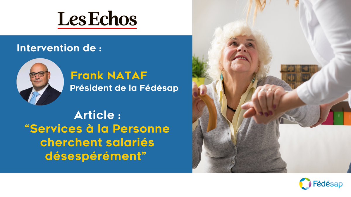 Fédésap (@fedesapcom) on Twitter photo 🗣Intervention de <a href="/FNATAF/">Frank NATAF</a>, Président de la Fédésap, dans Les Echos au sujet du recrutement dans le secteur des Services à la Personne.
➡️ Lire l'article : lnkd.in/eQAPH-7K
#emploi #recrutement #SAP #SAD #Fédésap 🗣Intervention de <a href="/FNATAF/">Frank NATAF</a>, Président de la Fédésap, dans Les Echos au sujet du recrutement dans le secteur des Services à la Personne.
➡️ Lire l'article : lnkd.in/eQAPH-7K
#emploi #recrutement #SAP #SAD #Fédésap