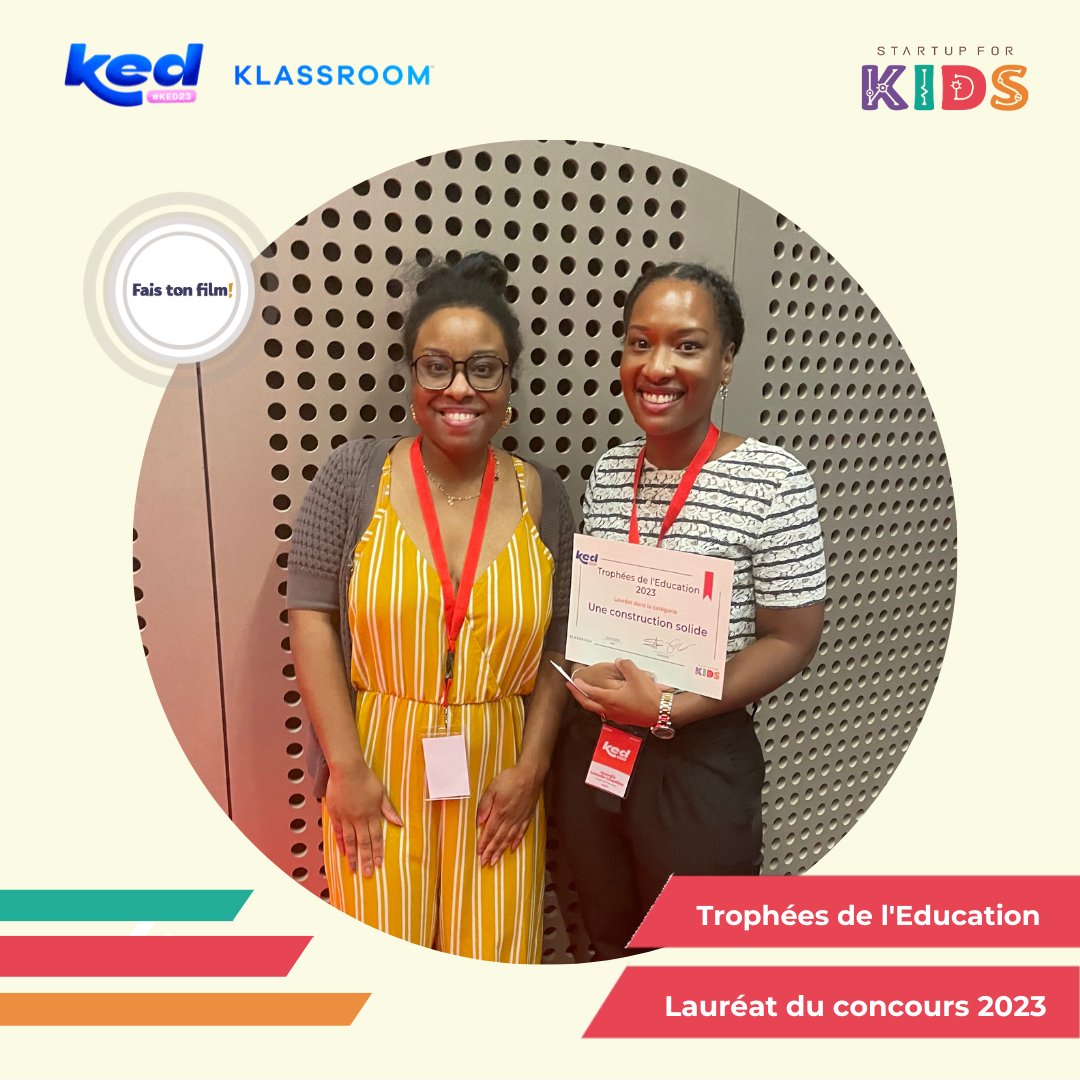 Devenez #réalisateur et acteur de votre propre film grâce à <a href="/FaistonFilm_/">Fais ton Film !</a>  ! 
Ce programme pédagogique à impact est lauréat de la catégorie Une construction solide des #Trophées de l'#Education 🏆
Venez à la rencontre de Célia et Georgia 👇
startupforkids.fr/trophees-de-le…

#cinéma