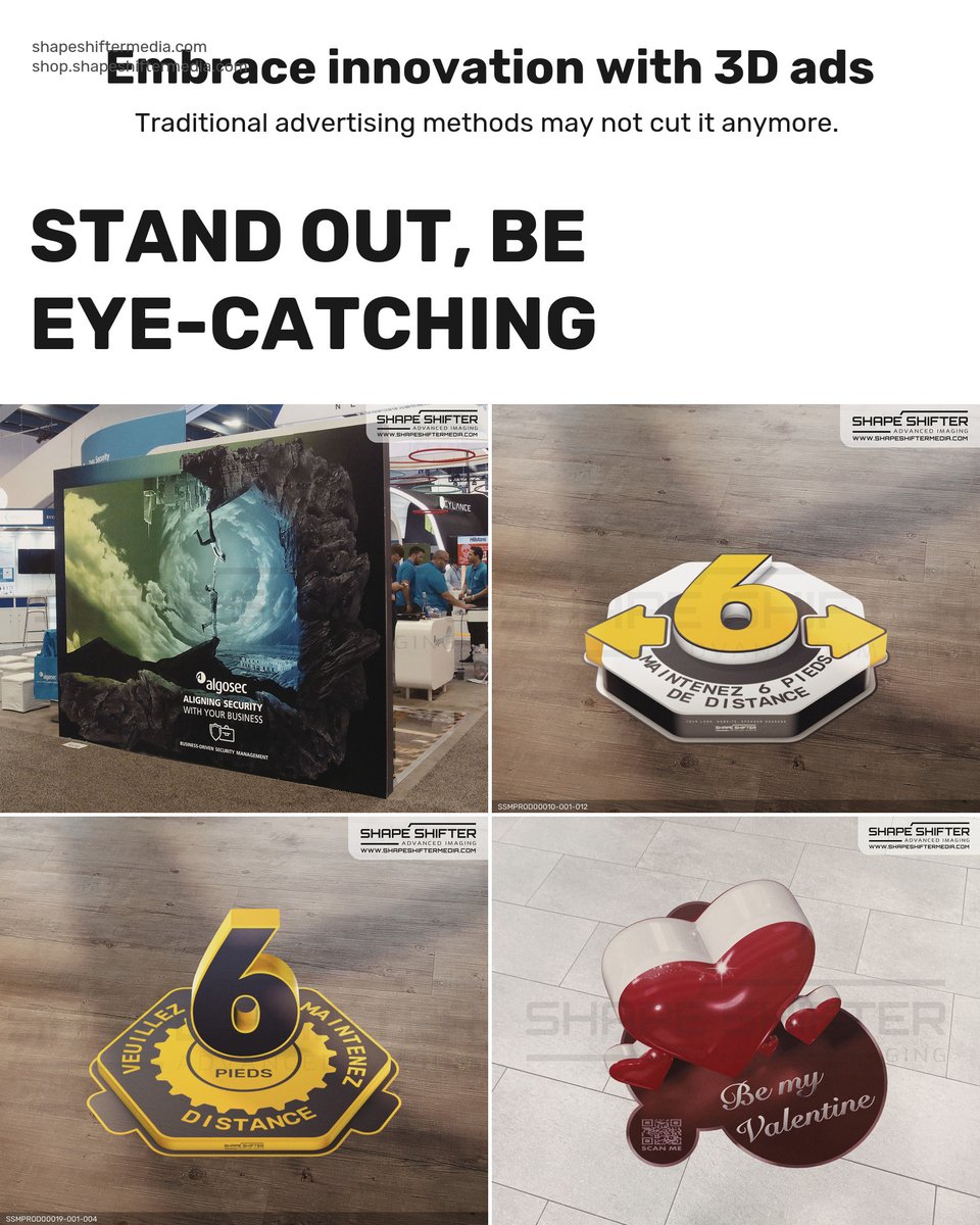 shapeshiftergfx's tweet image. ssm.li Get your customers' attention and make a lasting impression with 3D floorgraphics. Stand out from the competition. #saleevent #vinylfloorgraphics #promotionalcampaign #instorebranding #retaildesign #discounts #retailstrategy