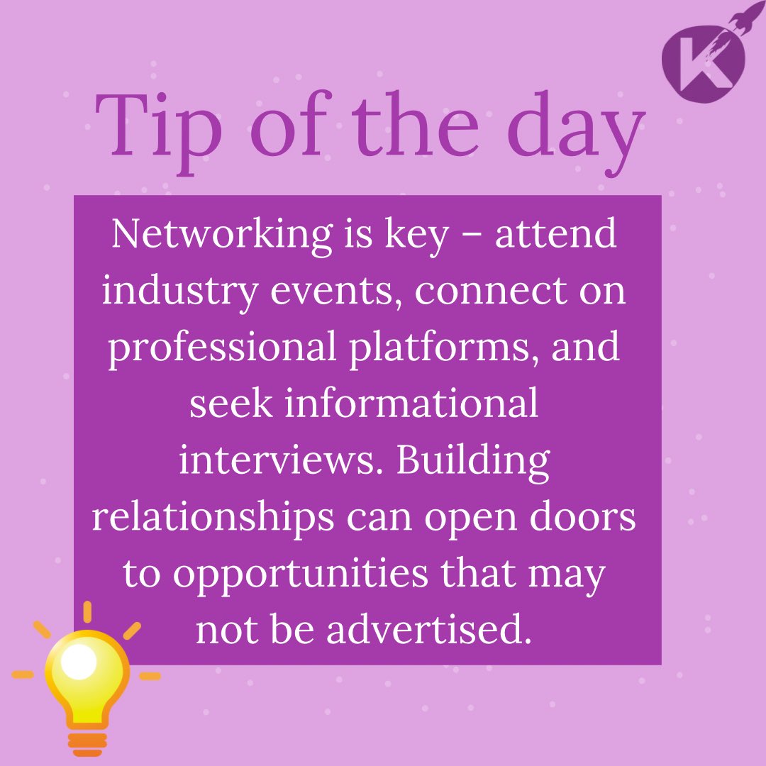 Karyarth_'s tweet photo. Tip of the Day: Elevate your career game – network like a pro, connect online, and watch doors open to hidden opportunities!
#tip #bbtvi #Recruiting #ai #network #karyarth #zerocosthiring #HamasTerrorrists #MAMA2023 https://t.co/rxz3v0iKbA