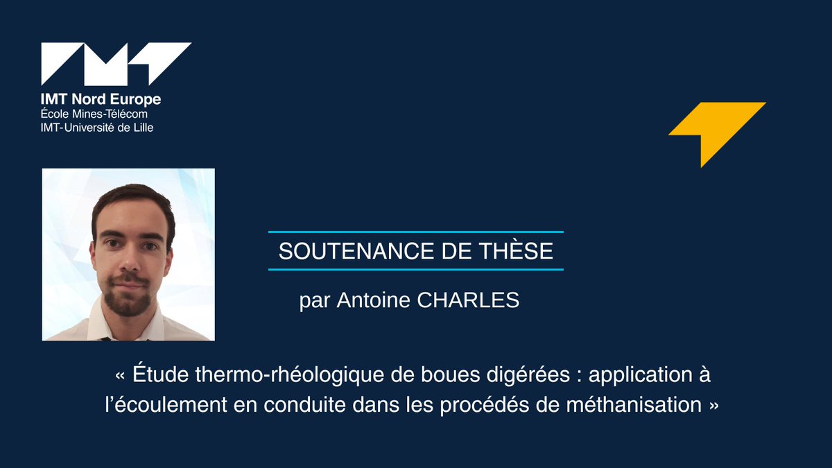 🔎4 décembre, 14h : #Soutenance de #thèse d'Antoine Charles, doctorant au sein de notre Centre de #Recherche #Energie #Environnement à IMT Nord Europe - campus de Lahure. ➡➡Présentation sur : recherche.imt-nord-europe.fr/agenda/soutena…