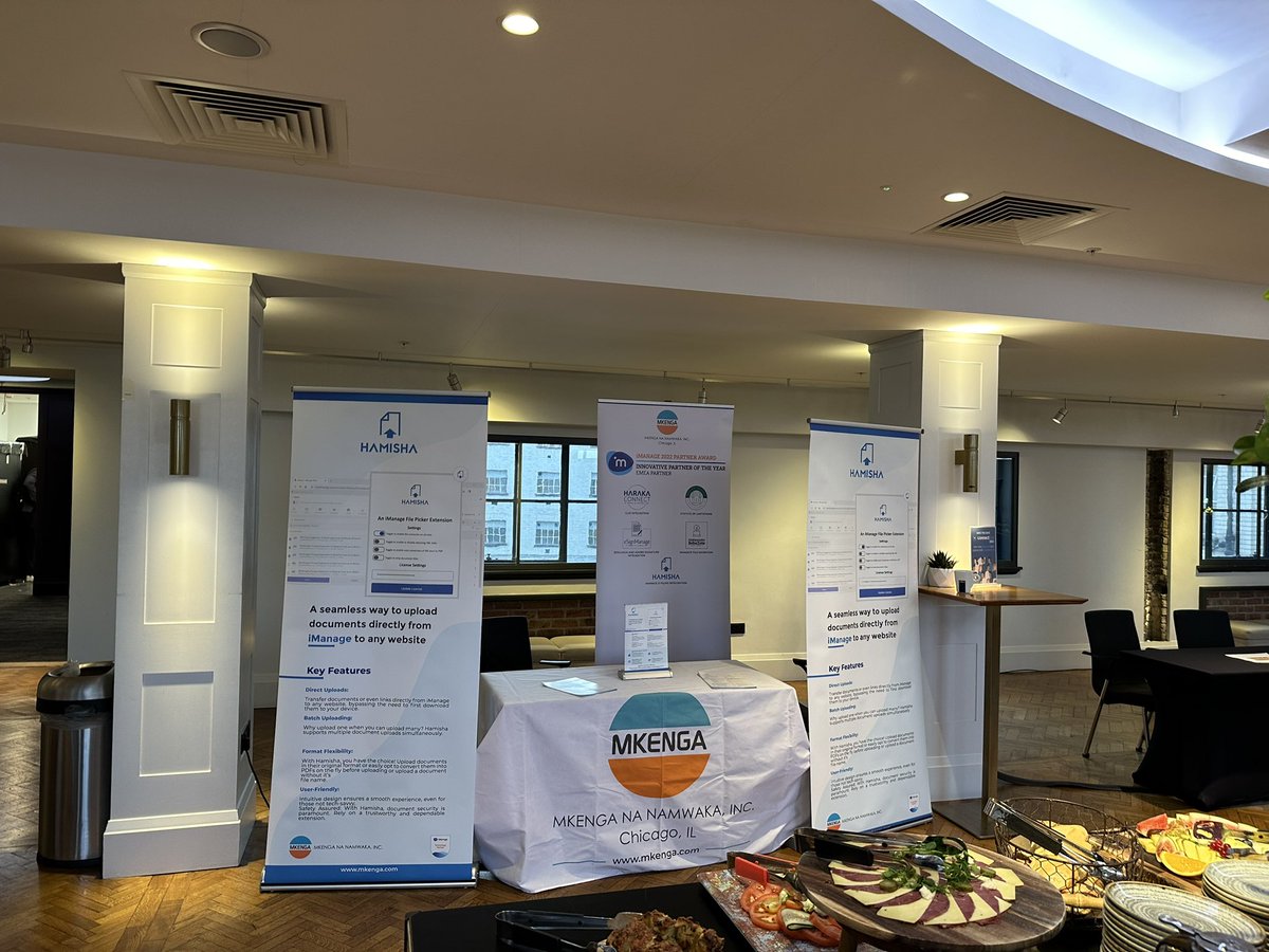 Proud to be an exhibitor at @imanageinc “EMEA Customer Meet” event. We shall showcase our “Hamisha” app that enables @imanageinc users to upload content to third-party websites. #legaltechnology