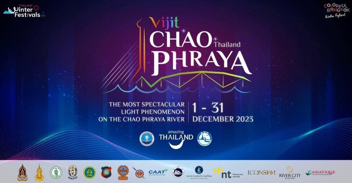 centerarmy1's tweet photo. ขอเชิญชวนพี่น้องชาวไทยเที่ยวชม การแสดงVijit Chao Phraya2023บริเวณริมแม่น้ำเจ้าพระยา ธันวาคม 2566 ใน 7 พื้นที่
1. สะพานพระราม8
2. สวนสันติชัยปราการ
3. วัดอรุณราชวรารามราชวรมหาวิหาร
4. ป้อมวิไชยประสิทธิ์
5. สะพานพระพุทธยอดฟ้า..อ่านต่อ//...
https://t.co/TjKOVafE6x https://t.co/UrFVcOYasN