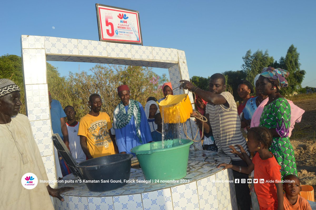AideFisabililla's tweet image. INAUGURATION DU PUITS (5) SITUÉ À KAMATANE SARE GOURE DANS LA RÉGION DE FATICK.

Salam la famille, plongez dans les souvenirs visuels de l&apos;inauguration de votre cinquième puits le vendredi 24 novembre 2023.

#aide #fisabilillah #puits #construction #help #fatick #kebetu