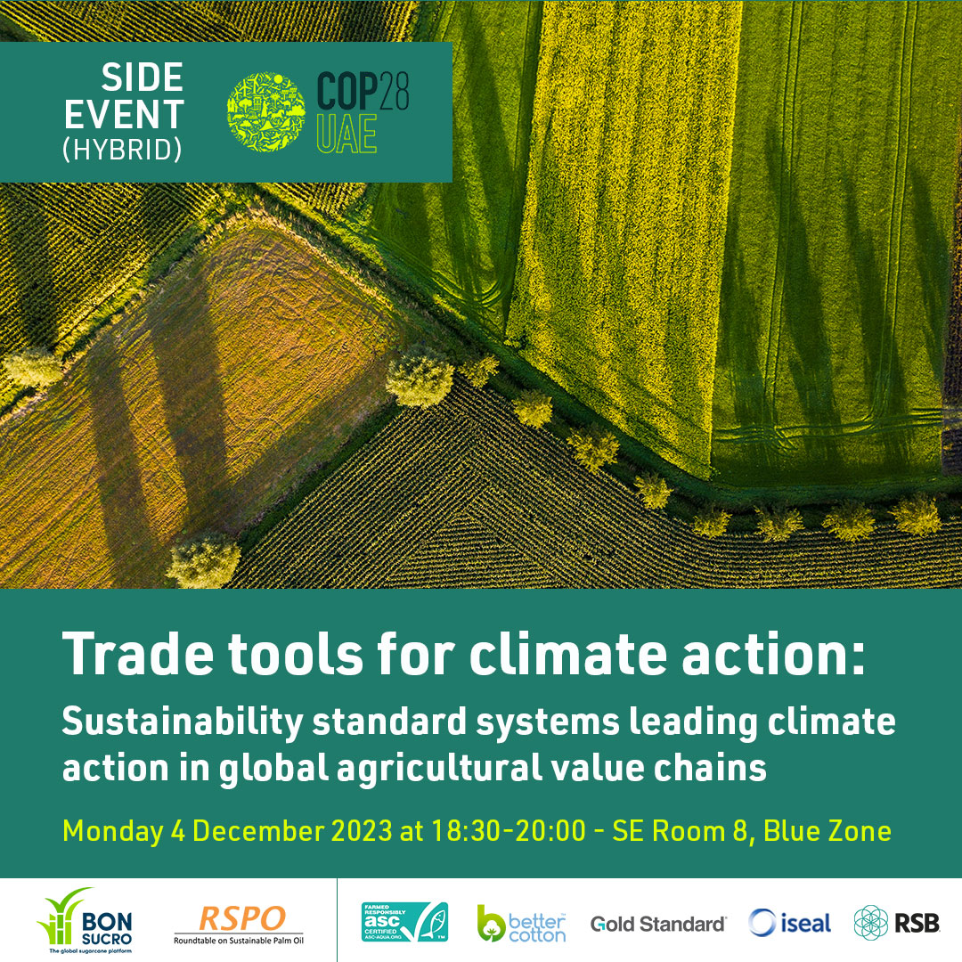 Join us at #COP28 to explore how sustainability standards drive climate action in forest, land, and agriculture sectors 🌍🌾

📺The event will be streamed; we'll share the link here.