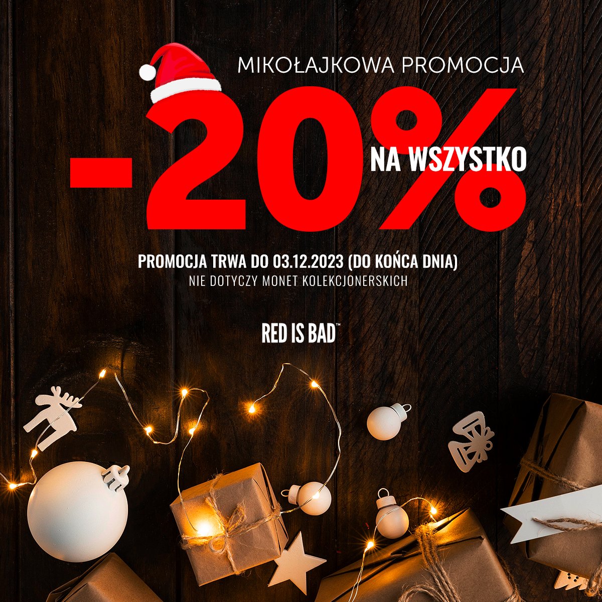 red_is_bad's tweet photo. Mamy dla Was niespodziankę! Mikołajkowa promocja właśnie wystartowała. Skorzystaj z promocji i kup nasze produkty 20% taniej!

✅ https://t.co/HrtpfCeiJi

➡️ Promocja potrwa do najbliższej niedzieli (do końca dnia). https://t.co/CYegcytZpc