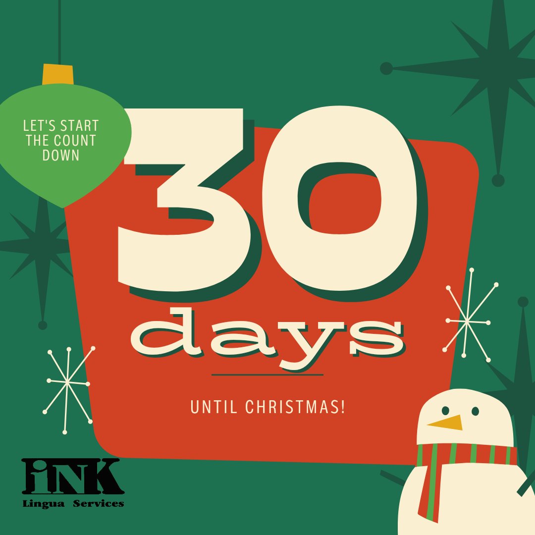 inklingua's tweet photo. 3️⃣0️⃣ days until Christmas🎄☃️🤩🗓!

#INK #INKLingua #Christmas #MuchMoreThanJustAnAcademy https://t.co/p1Um6MWMSe