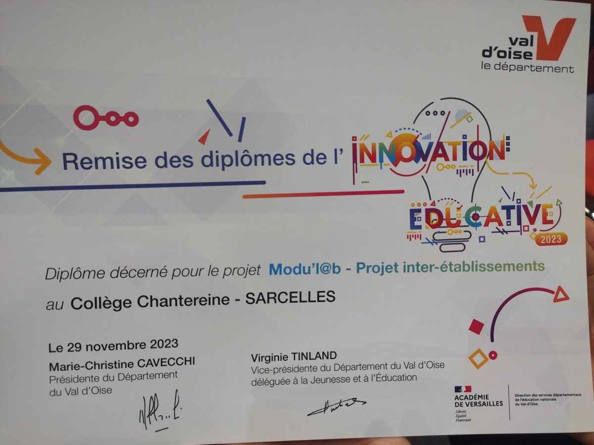 Le collège récompensé ce matin