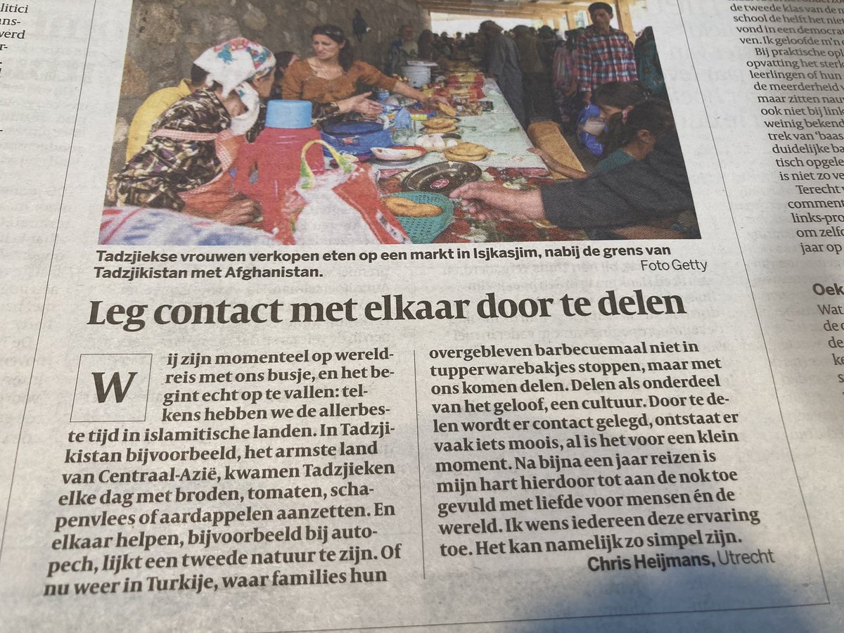Wat een mooie lezersbrief in de <a href="/volkskrant/">de Volkskrant</a>.

“Hart tot aan de nok gevuld met liefde”.

(Via mijn dierbare @JaapFriso)