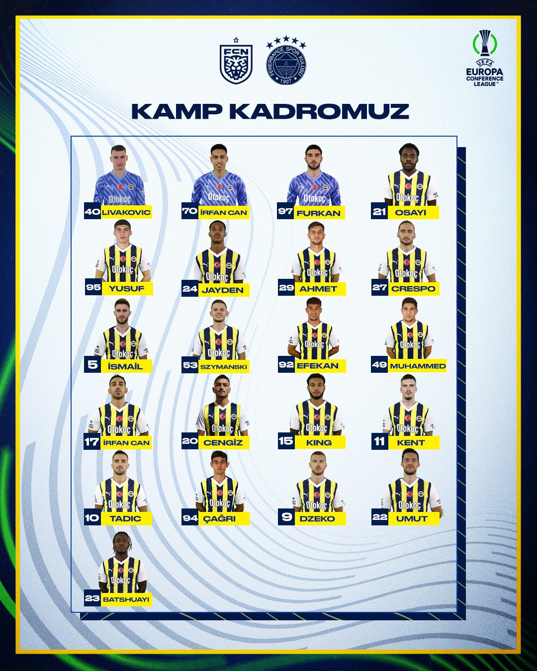 fener maç kadrosu