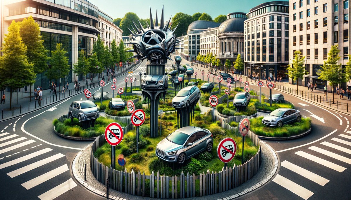 vdupouey's tweet photo. The Schuman Roundabout but it gets more ‘pedestrian’ after each iteration.

Here you go Brussels, you have your plan!

[A collab with @moylato] https://t.co/icBRhbXo3z