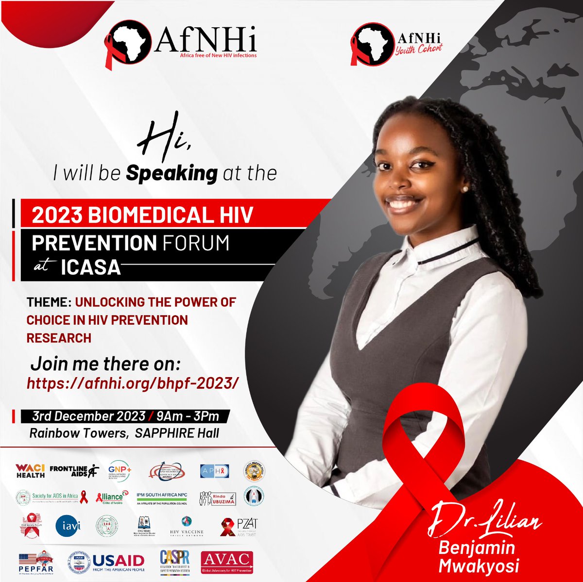 I will be speaking at the 6th BHPF Forum on December 3, 2023, in Harare, Zimbabwe, Rainbow Towers, Sapphire hall. Theme 'Unlocking the Power of Choice in HIV Prevention.' Join me in person or virtually at afnhi.org/bhpf-2023/ #EndNewInfections #BHPF2023 #FacilitateChoice