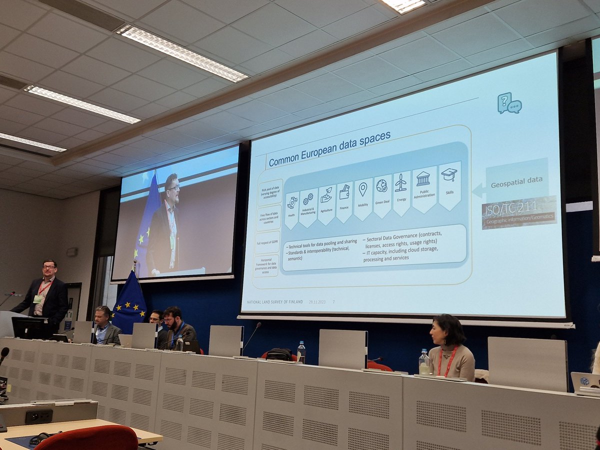 Jani Kylmäaho (@jkylmaaho) on Twitter photo At #INSPIRE2023 <a href="/JariReini/">Jari Reini - @jreini.bsky.social</a> is emphasizing that we should reuse existing ISO and <a href="/opengeospatial/">Open Geospatial: OGC</a> standards as much as possible when building European #dataspaces At #INSPIRE2023 <a href="/JariReini/">Jari Reini - @jreini.bsky.social</a> is emphasizing that we should reuse existing ISO and <a href="/opengeospatial/">Open Geospatial: OGC</a> standards as much as possible when building European #dataspaces