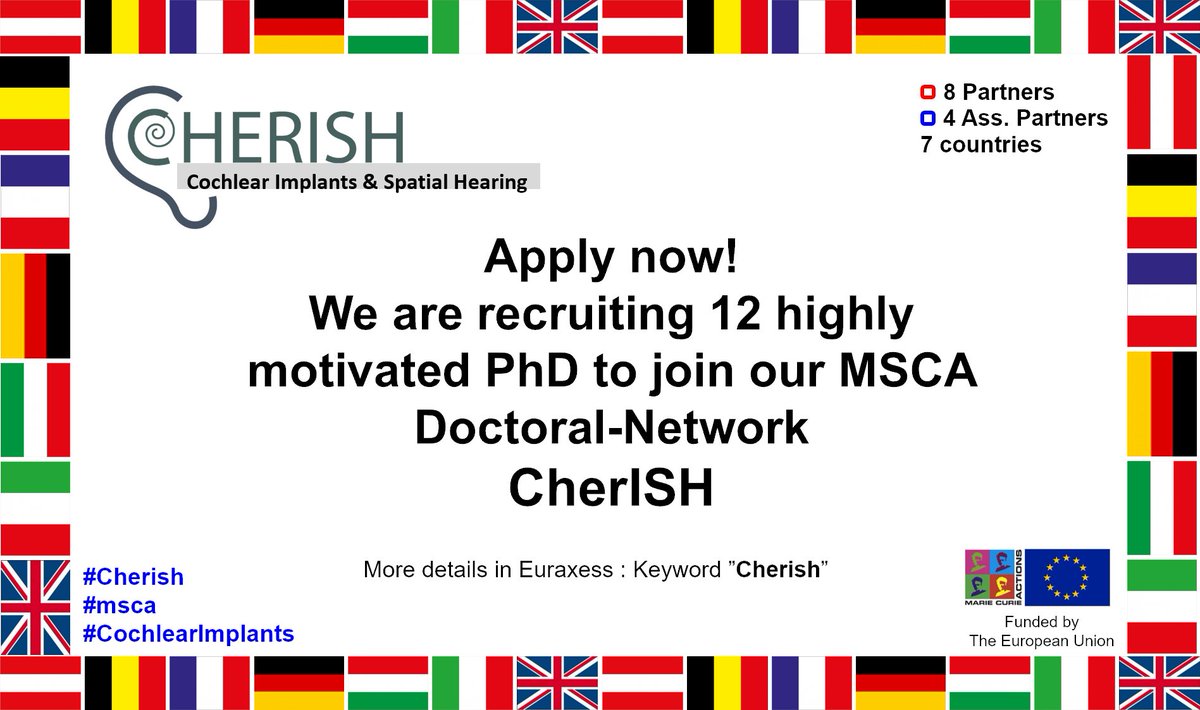 #CochlearImplants #msca #PhDposition #Cherish
Cherish website coming soon !!