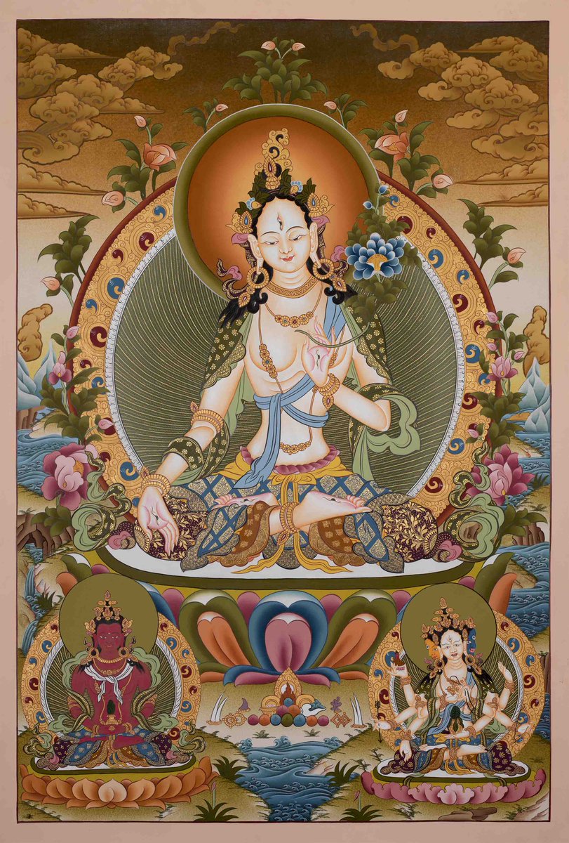 Radiant White Tara Thangka – Embrace divine serenity with our exquisite White Tara Thangka. Available now in our Etsy shop at a delightful 30% off.✨🌼 #WhiteTara #ThangkaArt #BuddhistArt etsy.com/listing/153141…?