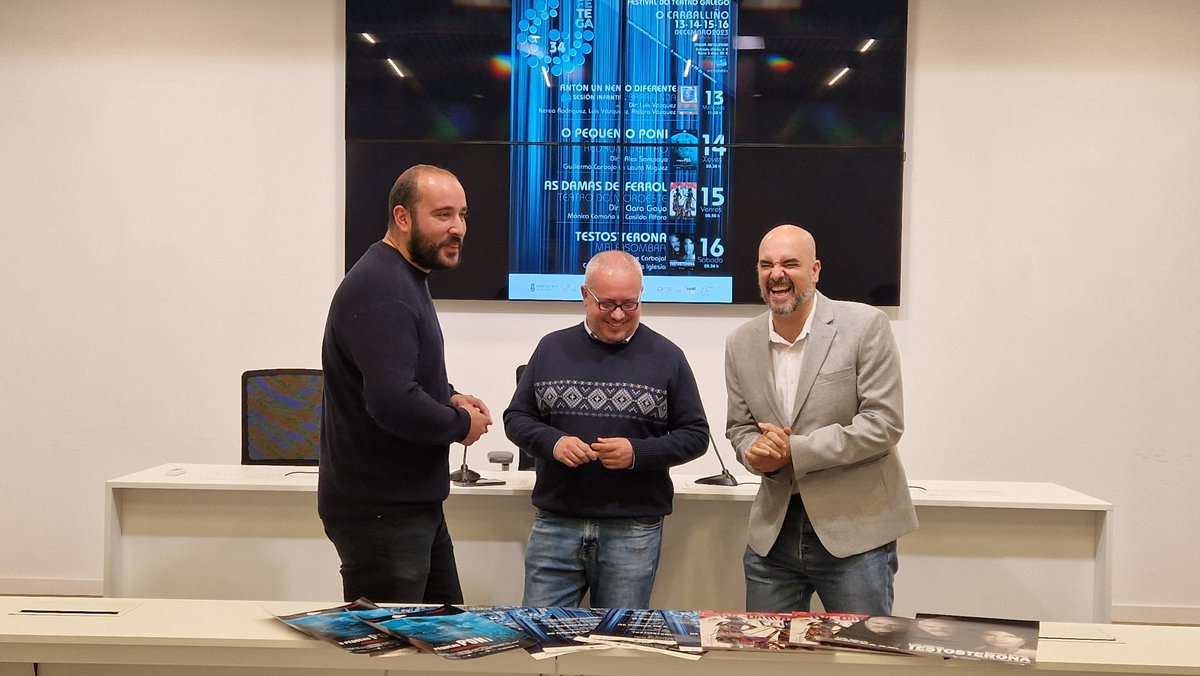 Onte presentamos o #FETEGA2023 na Deputación de Ourense! <a href="/DeputacionOU/">Deputación de Ourense</a> 
Atentos que anunciamos a programación e quedan moitas novidades por vir! 📷
#FestivaldoTeatroGalego <a href="/ccarballino/">O Carballiño</a> #teatro #galego #Carballiño #Ourense
